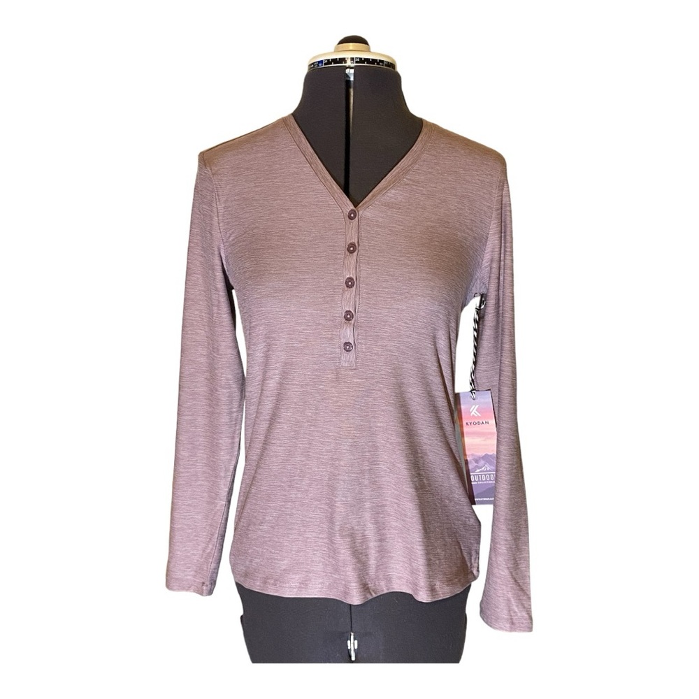 KYODAN Outdoor Collection Women’s Mauve Moss Jersey Long Sleeve Henley XXS- NWT